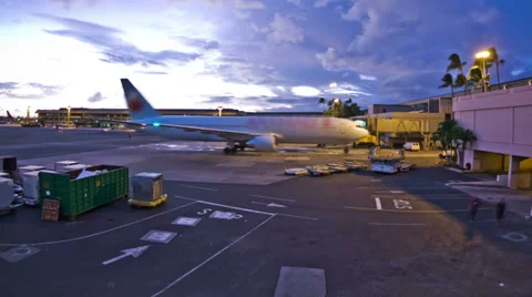 Airplane Time Lapse At Gate Stock Footage 31821657
