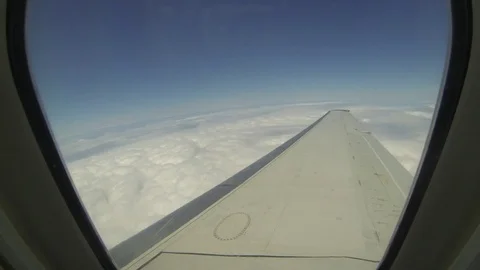 Airplane Time Lapse from Window Seat // Complete Flight Stock Footage 85042145