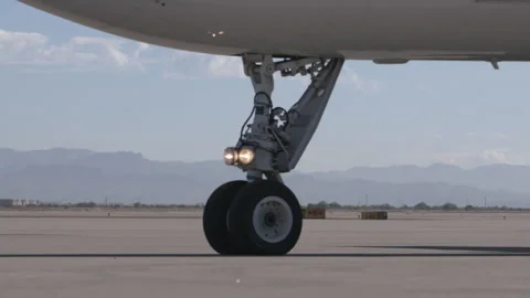 Airplane tire moving Stock Footage 274350949