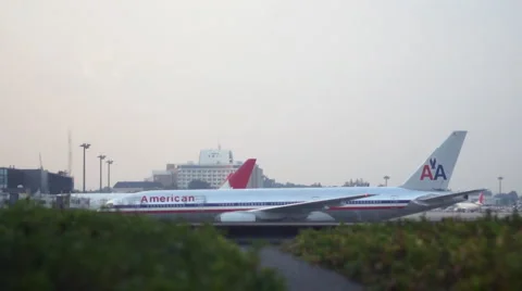Airplane in Tokyo HD Stock Footage 1049275
