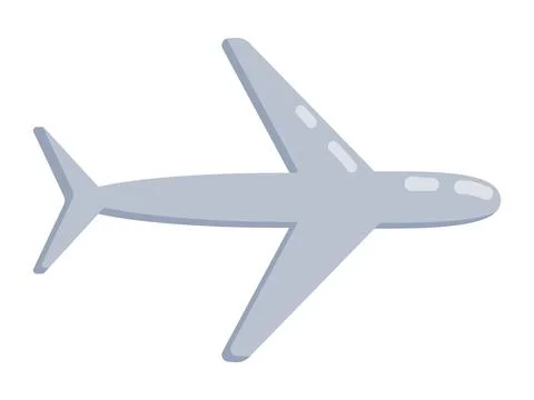 Airplane Top View Flat Design Illustration Stock Illustration