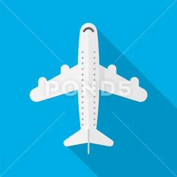 Airplane top view isolated on white background. Vector illustration ...