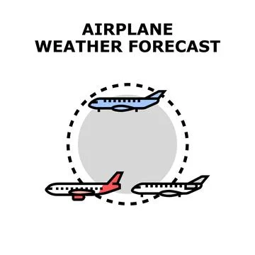 Airplane tracking navigation flight weather forecast concept Stock Illustration