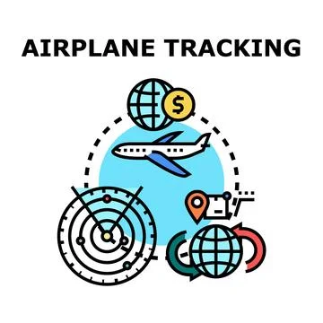 Airplane tracking system for global logistics monitoring Stock Illustration