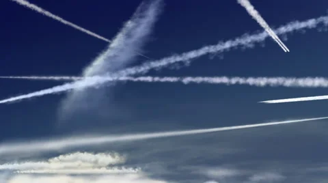 Airplane trails Stock Footage 31825215