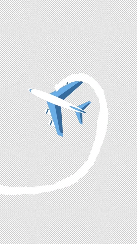 Airplane transition on a transparent alpha channel background Stock Footage 314735464