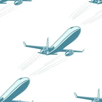 Airplane transport seamless pattern Stockillustratie