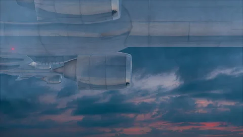 Airplane travel flying in the cloud sky animation Видео 150138962