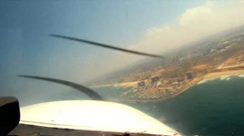 Airplane Turns - Pilot View Stock Footage 10912921