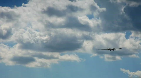 Airplane two on blue sky Stock Footage 831620