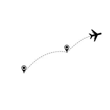 Airplane with two checkpoints Stock Illustration