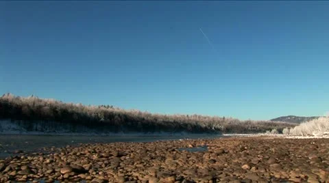 Airplane under the river Stock Footage 10814270