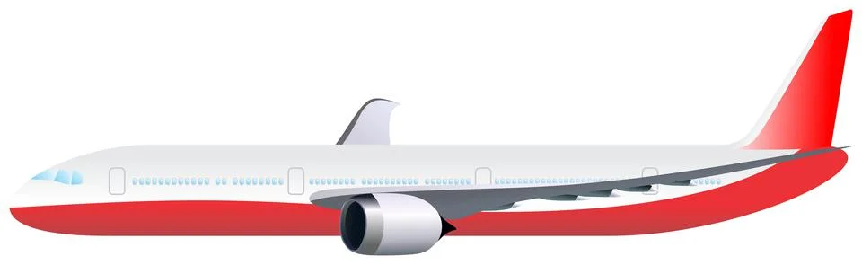 Airplane vector drawing isolated background air plane flight fly to destination Stock Illustration