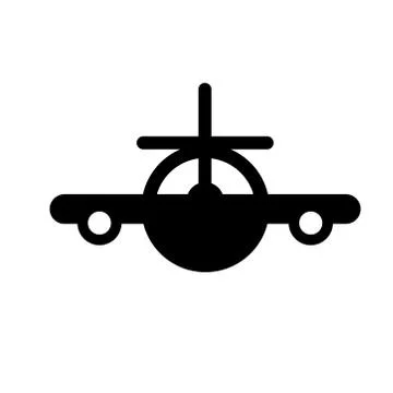 Airplane vector flat icon front view Stock Illustration
