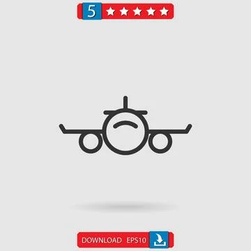 Airplane vector icon Stock Illustration