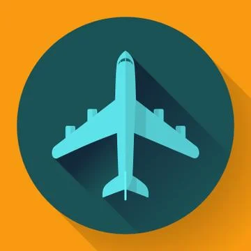 Airplane - vector icon illustration. Flat design style. Stock Illustration