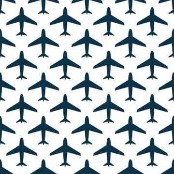 Airplane, vector seamless pattern, Stock Illustration
