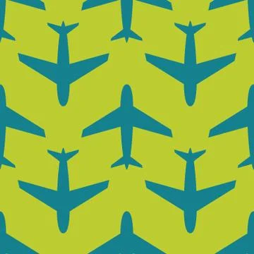 Airplane, vector seamless pattern Stock Illustration