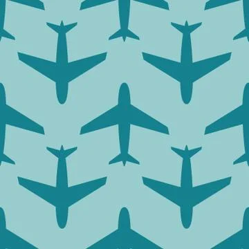 Airplane, vector seamless pattern Stock Illustration