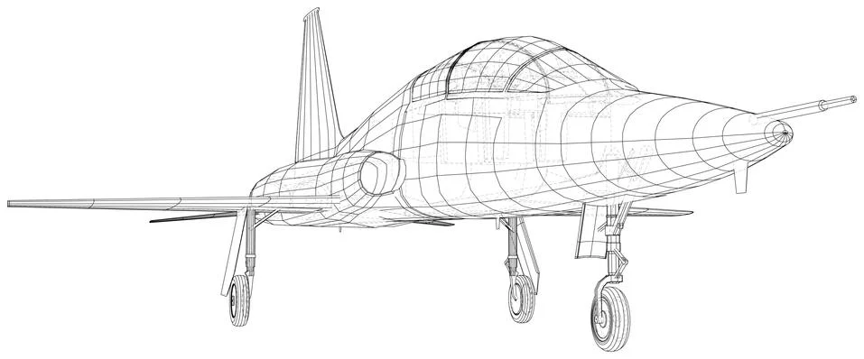 Airplane. Vector wireframe concept. Created illustration of 3d Illustrazione stock