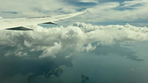 Airplane view from above window seat Stock Footage 223633997