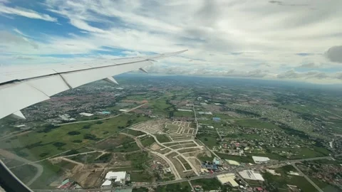 Airplane view from above window seat Stock Footage 223634080