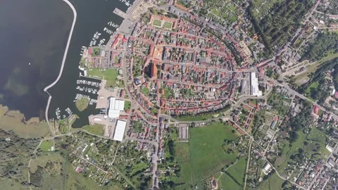 Airplane View of Barth Harbor Stock Footage 248951716