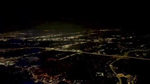 Airplane View of City Stock Footage 243941941