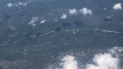 Airplane View Down 4K Land Travel Stock Footage 107845237