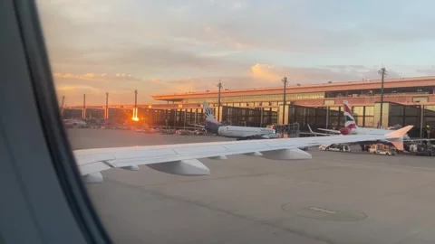 Airplane View of Evening Arrival at Berlin Airport (BER) - July 10th, 2026 Stock Footage 339680439