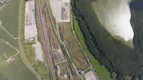 Airplane View of marshalling yard Mukran Stock Footage 248962336