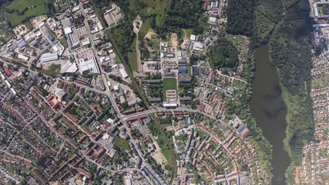 Airplane View of Moorteich in Strahlsund Stock Footage 248965713