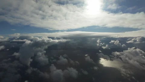 Airplane View Over Cloudscape Above Ocean Water Video stock 328995476