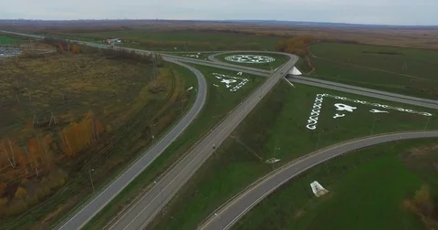 Airplane view of road Kazan Vídeo Stock 72109241