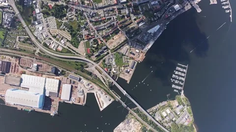 Airplane view of Strahlsund Stock Footage 248965771