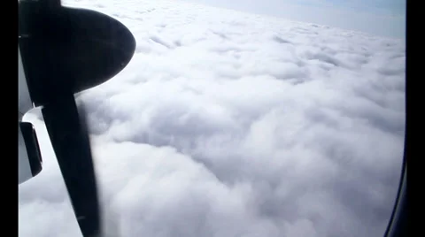 Airplane view through the window Stock Footage 32763250