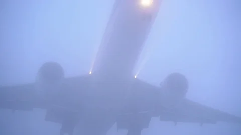 Airplane visible in last moment while landing Stock Footage 114487825