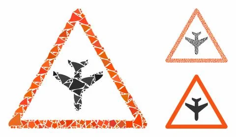 Airplane warning Composition Icon of Tremulant Elements Illustrazione stock