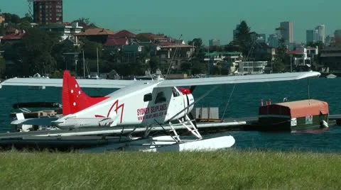 Airplane on water Stock Footage 11059016
