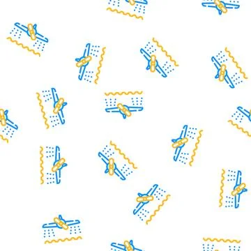 Airplane watering field vector seamless pattern Stock Illustration