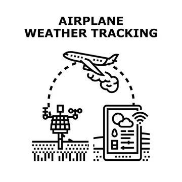 Airplane weather tracking system concept vector Stockillustratie