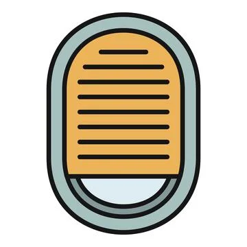 Airplane window with blind drawn down Stock Illustration