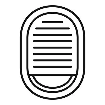 Airplane window with closed oval window blind offering privacy Stock Illustration