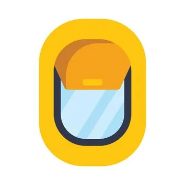 Airplane window with closed sun blind showing blue sky Stock Illustration