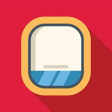 Airplane window with clouds reflecting during flight Stock Illustration