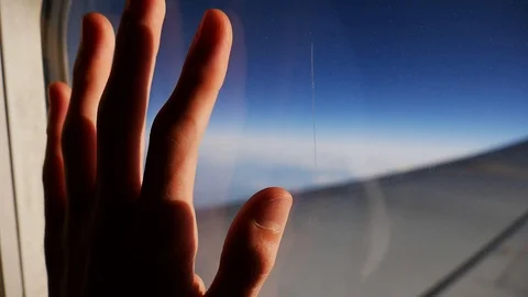 Airplane window 스톡 동영상 108125955