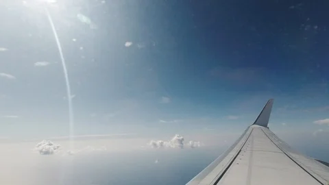 Airplane Window Stock Footage 128858805