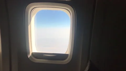 Airplane window Stock Footage 156807385