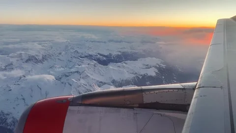 Airplane window frame, cabin view, passenger seat 動画素材 321287791