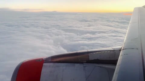 Airplane window frame, cabin view, passenger seat 動画素材 321287861